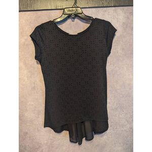 Pebble & Stone whimsigoth stretchy, sheer open back, top med